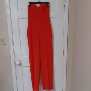 ASOS Vibrant Red Strapless Jumpsuit